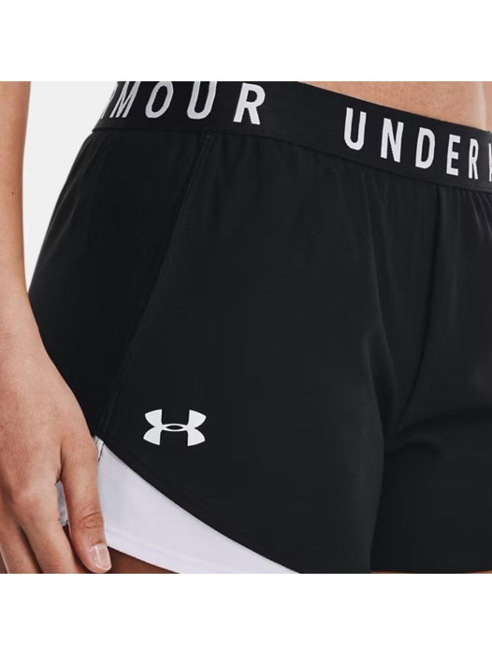 Under Armour Play Up Shorts BLACK WHITE XS